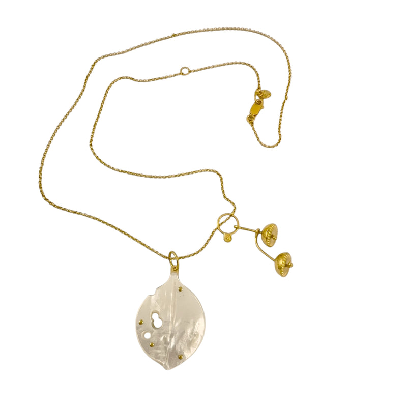 Golden Pohutukawa Mother of Pearl Necklace - Cynthia Nge