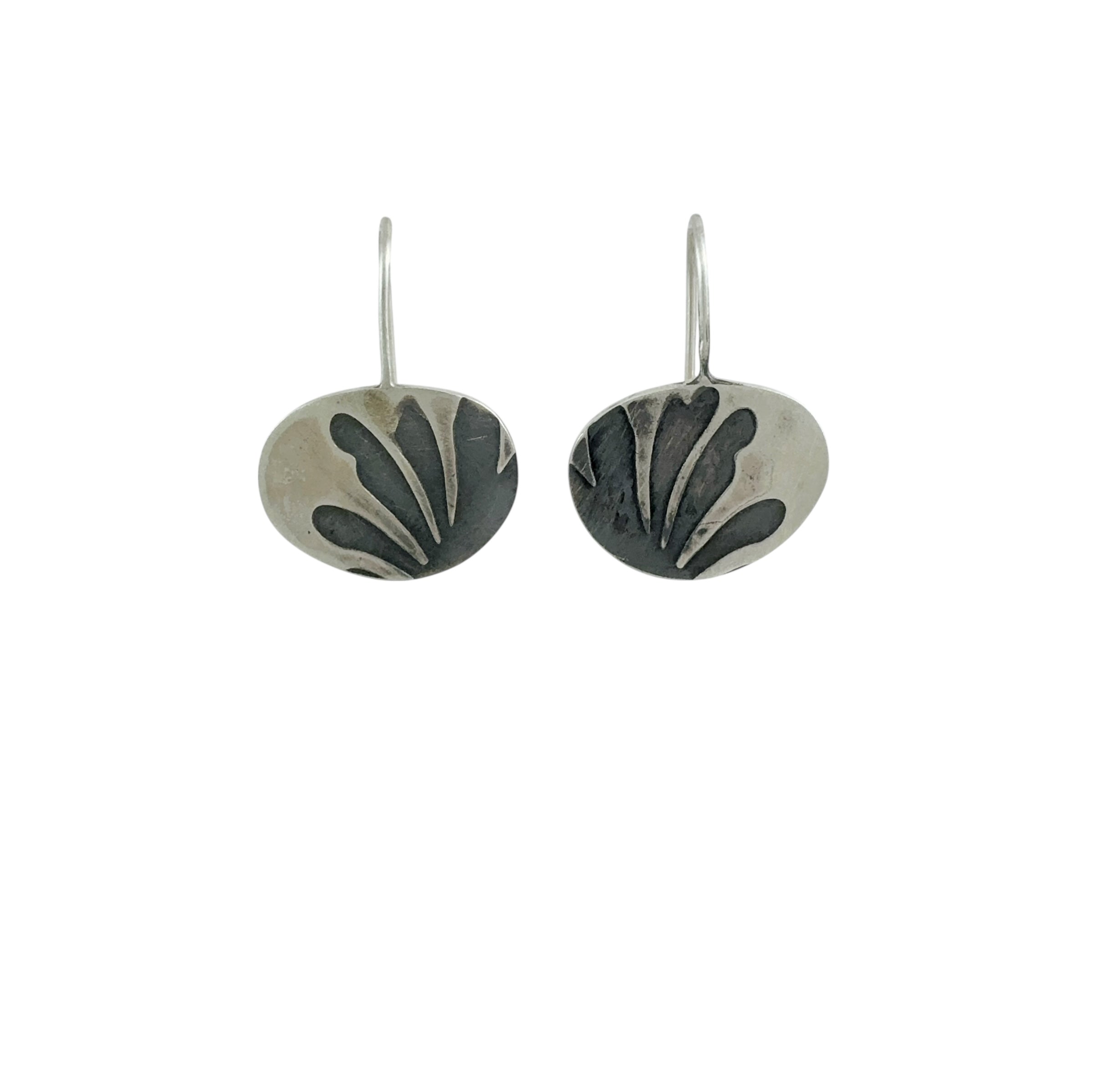 Stamped Silver Hooks - Christine Battocchio