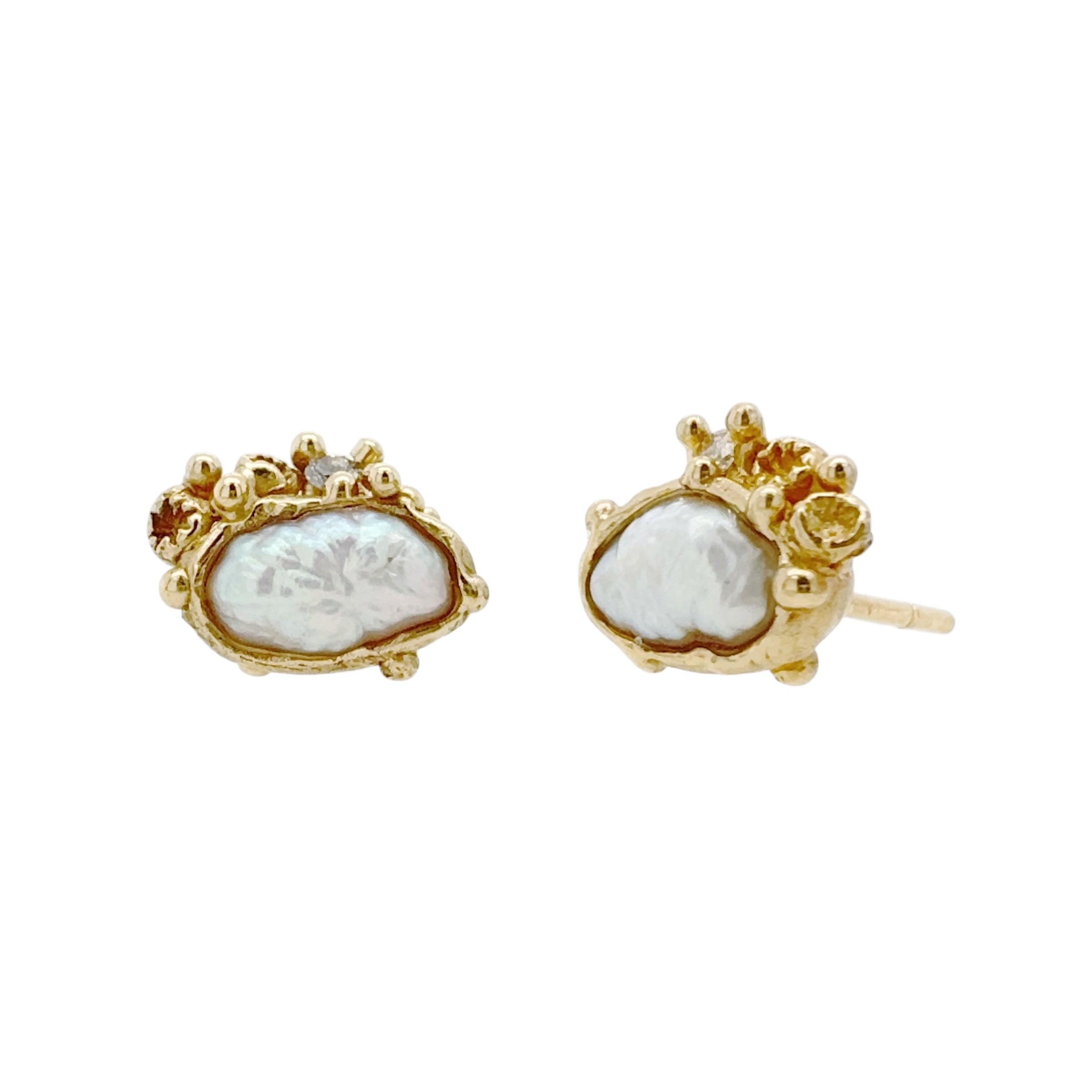 Pearl Encrusted Studs with Barnacles - Ruth Tomlinson