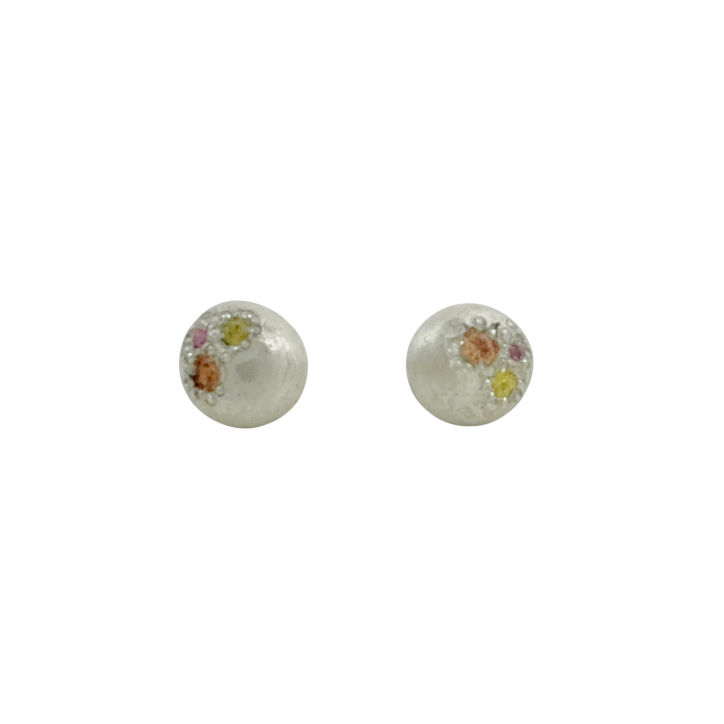 Sunrise Glimmer Silver Studs -  Katheryn Leopoldseder