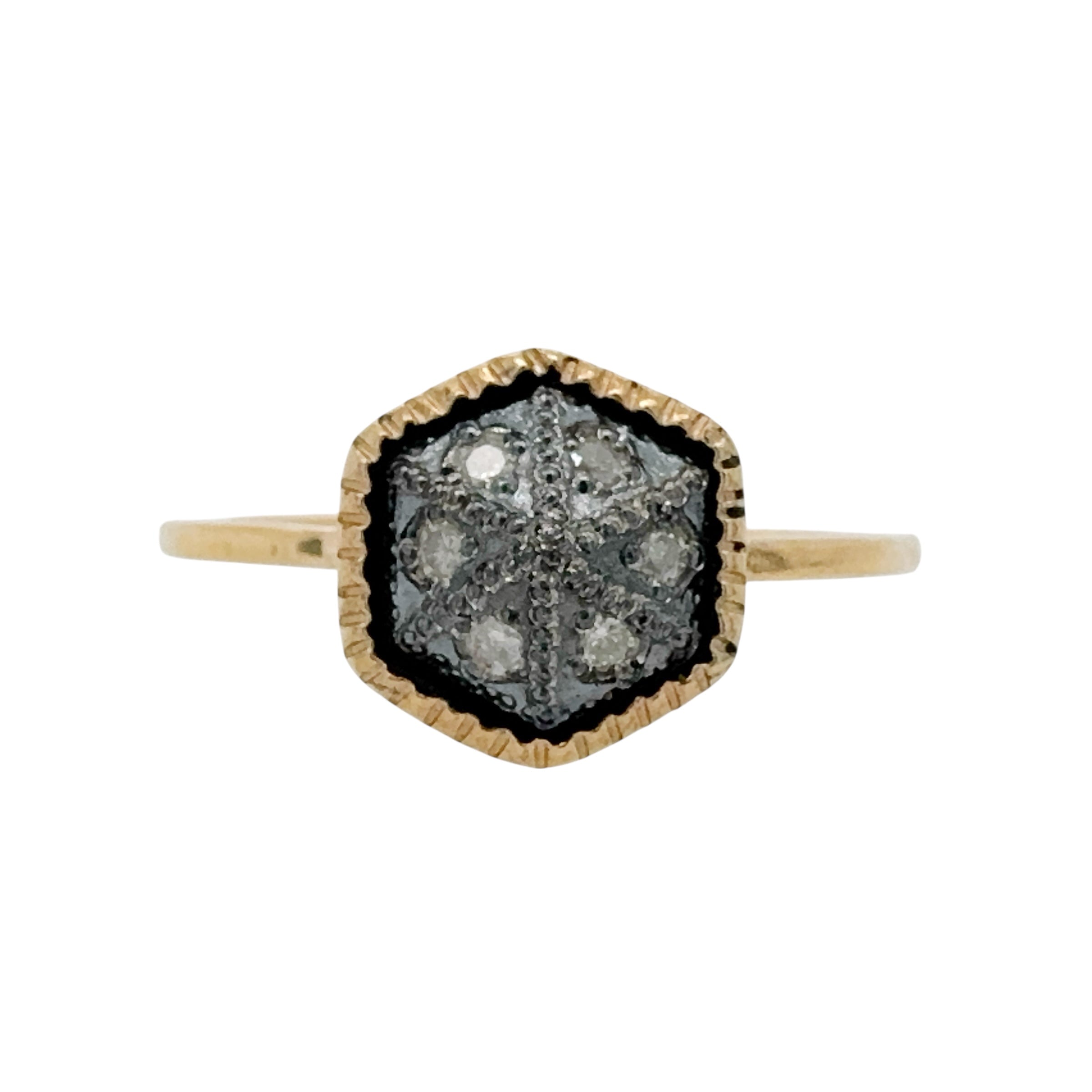 Hexagon Studs Ring - Rusty Thought