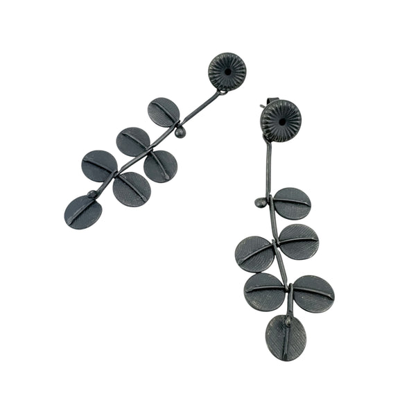 Kowhai Meets Daisy Earrings Oxidised Earrings - Cynthia Nge