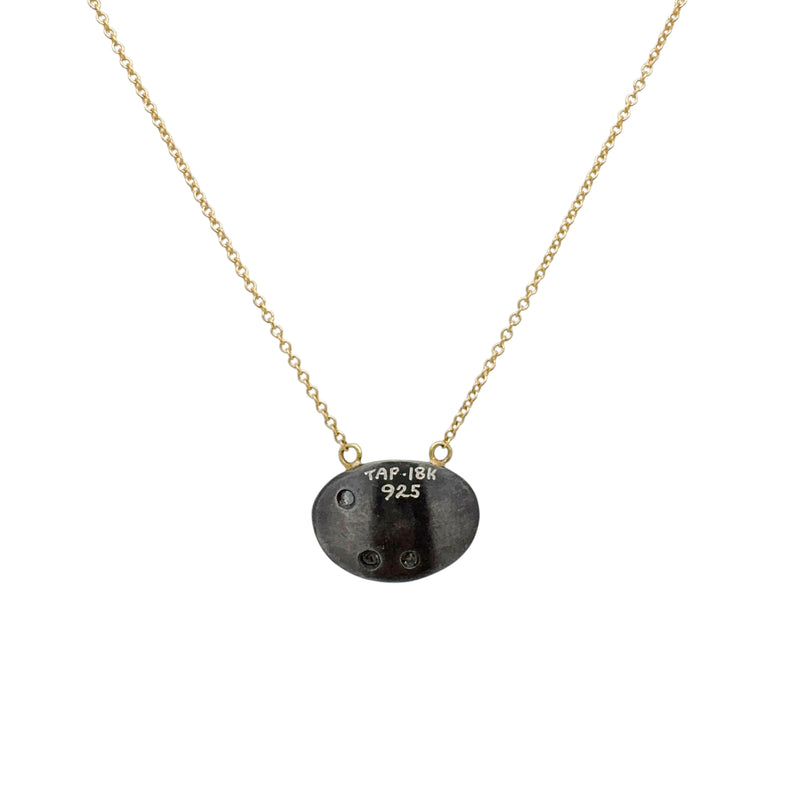 Oxidised Oval Diamond Pendant - Tap by Todd Pownell