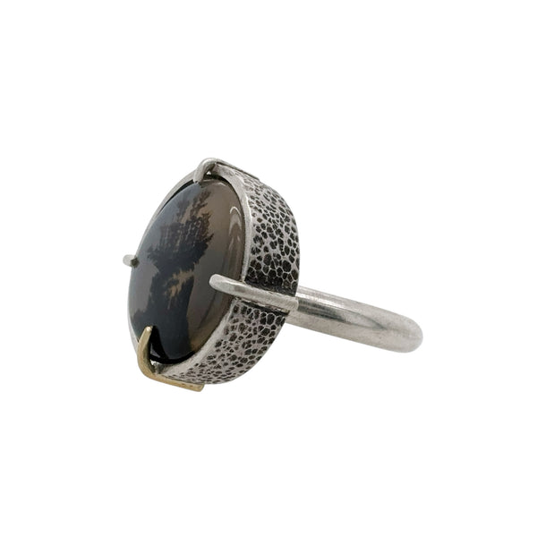 Dendritic Agate Silver Ring - Regina Krawets
