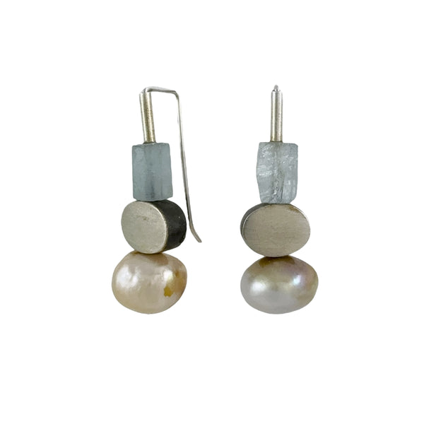 Aquamarine & Pearl Earrings - Ari Athans