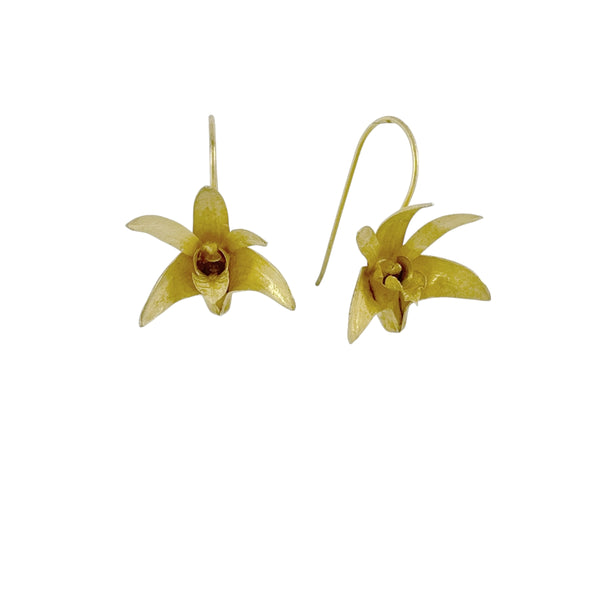 Sydney Rock Orchid Gold Plated Earrings - Anja Jagsch