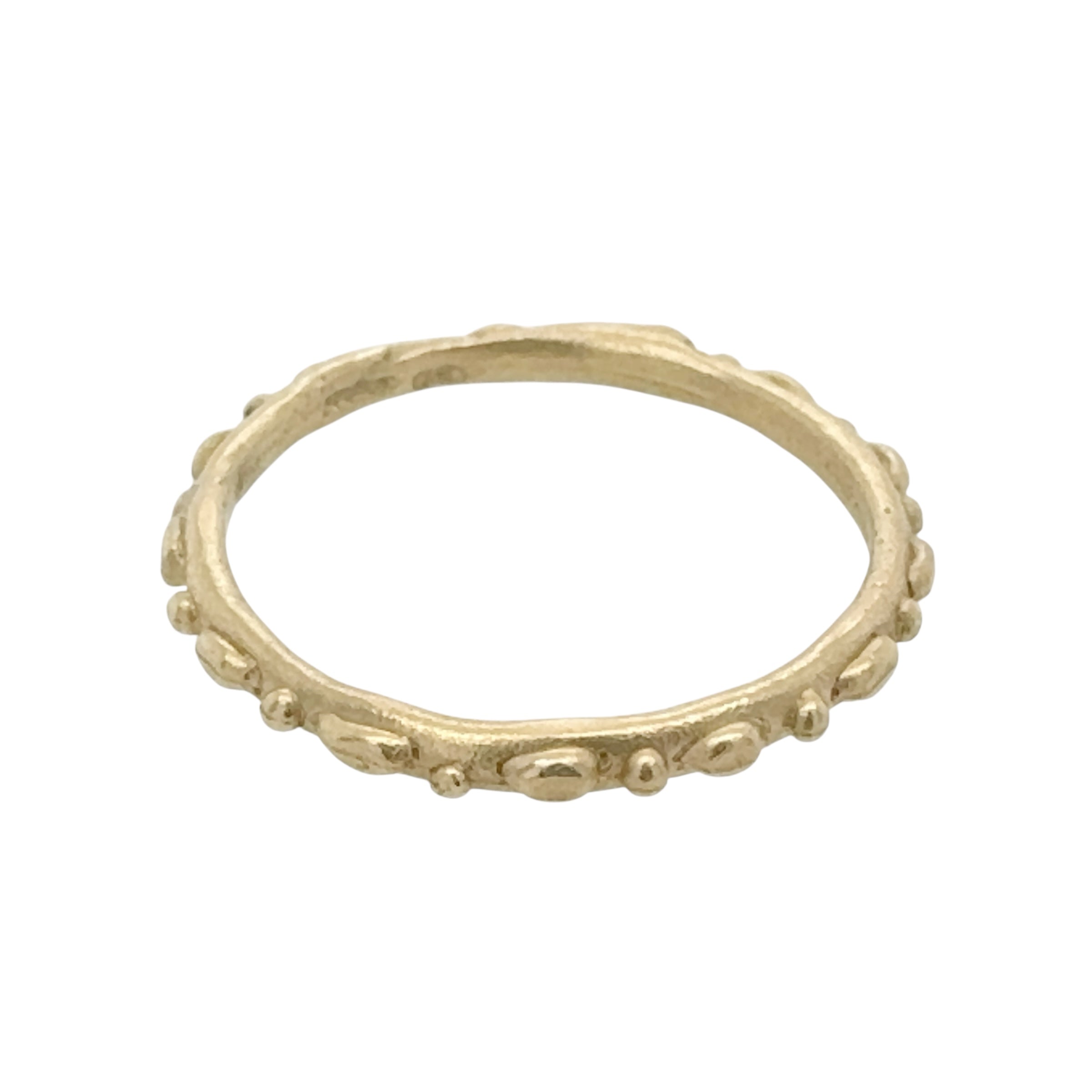 Yellow Gold Fine Textured Band - Ruth Tomlinson