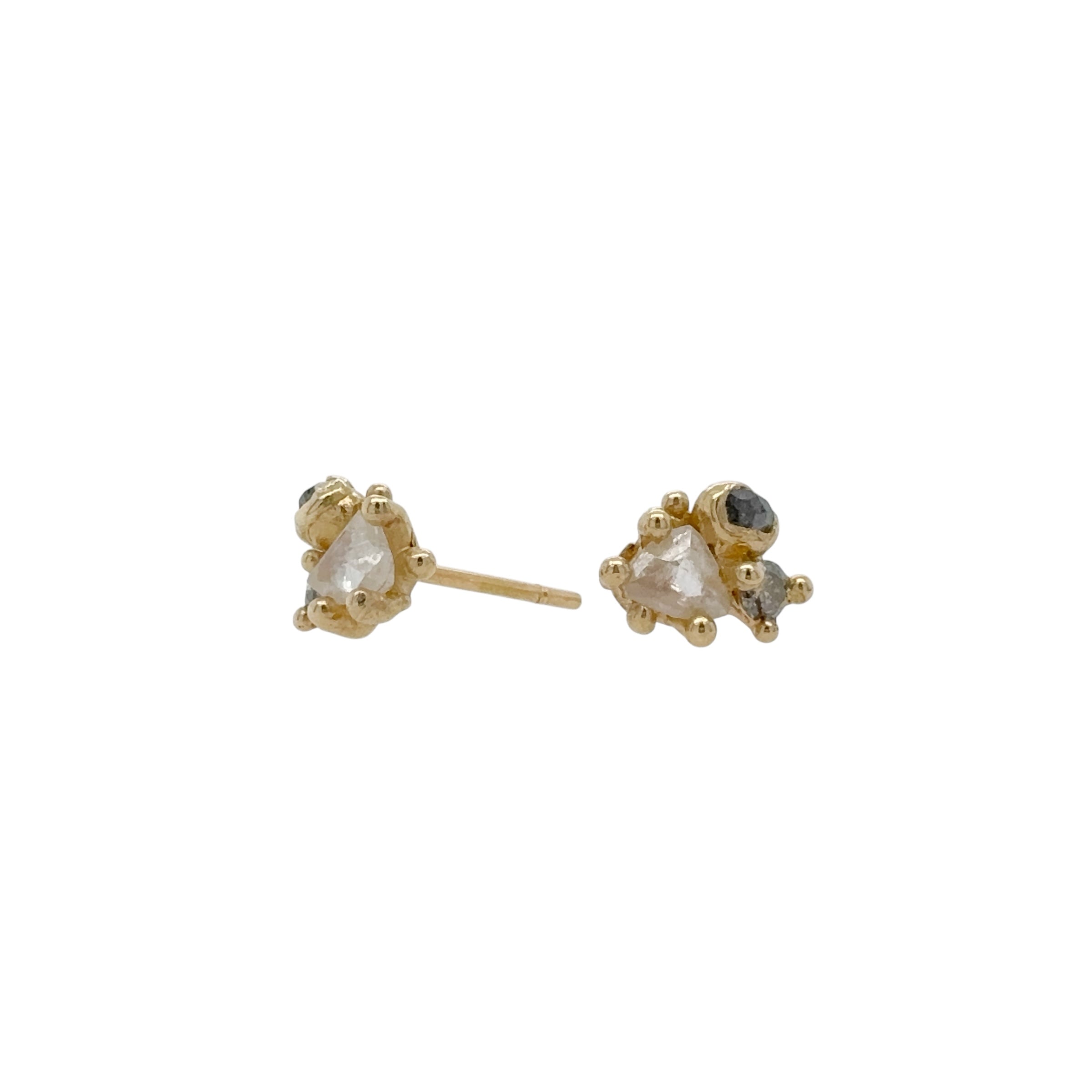 Raw Diamond Cluster Studs - Ruth Tomlinson