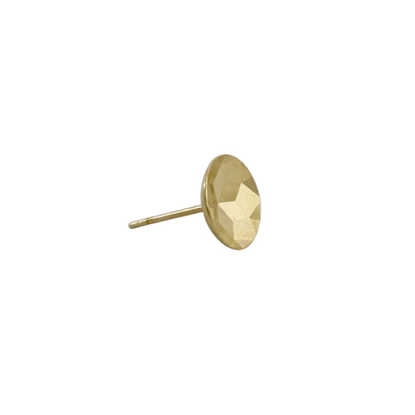 Large Round Impression Single Gold Stud - Louise Fischer