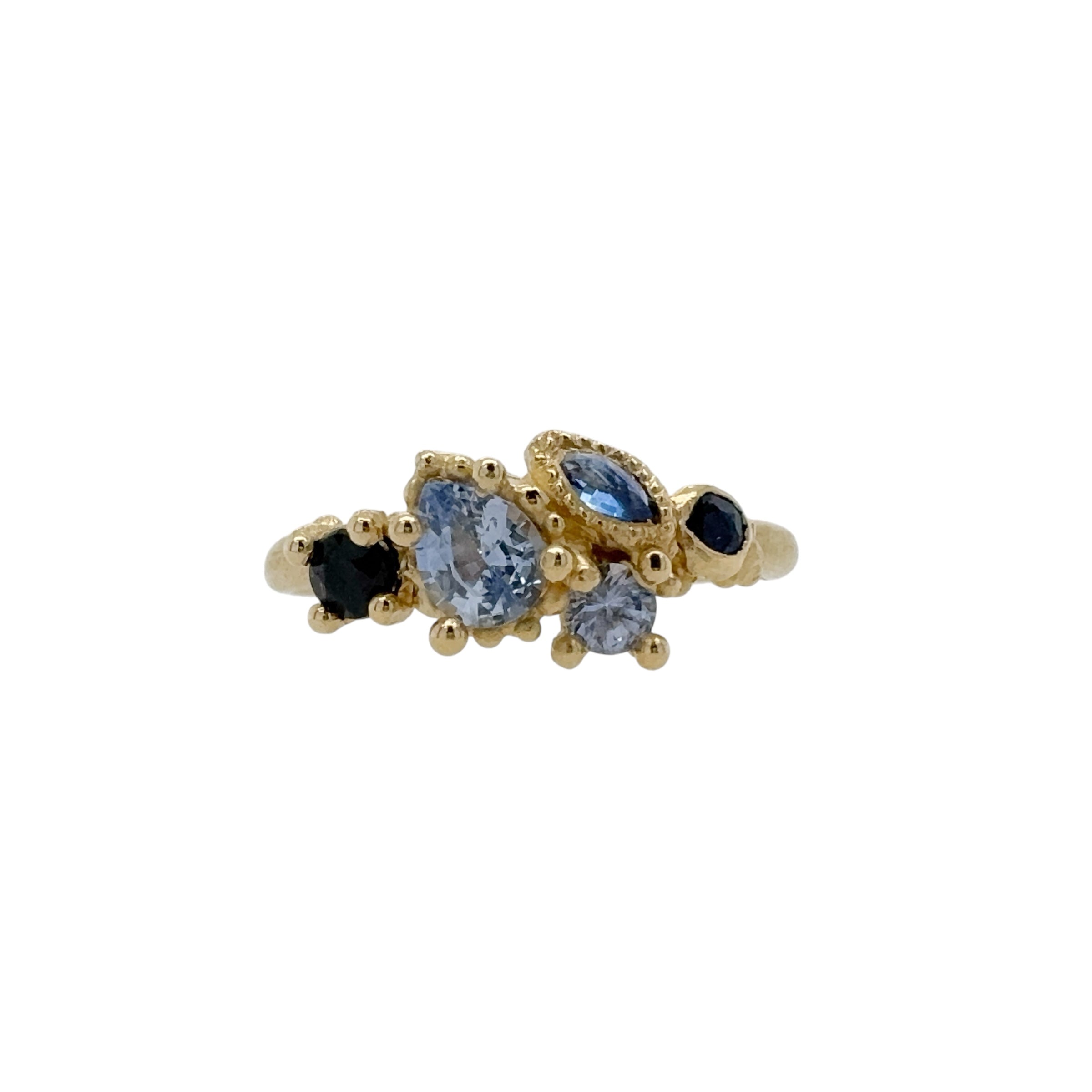 Mixed Cut Sapphire Cluster Ring - Ruth Tomlinson