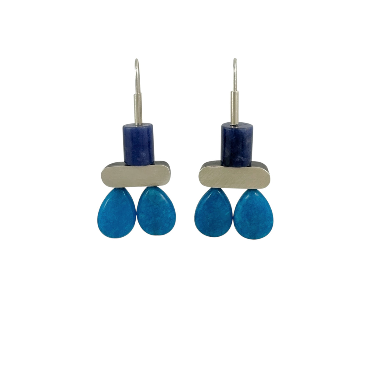 Blue Chalcedony & Dumotierite Earrings - Ari Athans