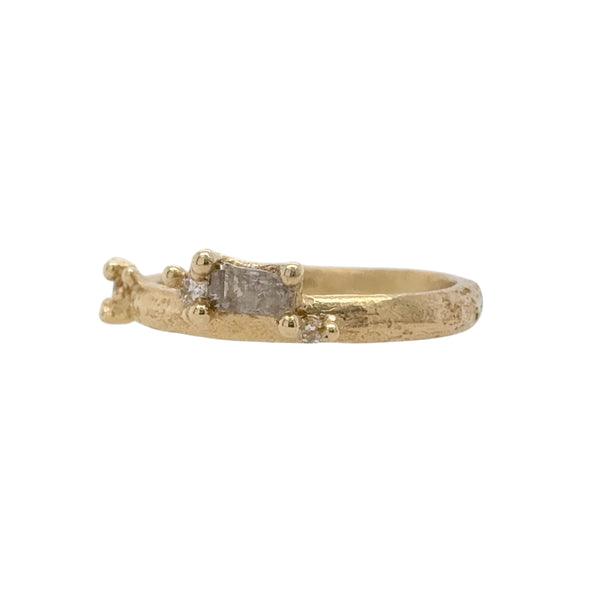 Half Round Band with Mixed-Cut Diamonds and Granules - Ruth Tomlinson