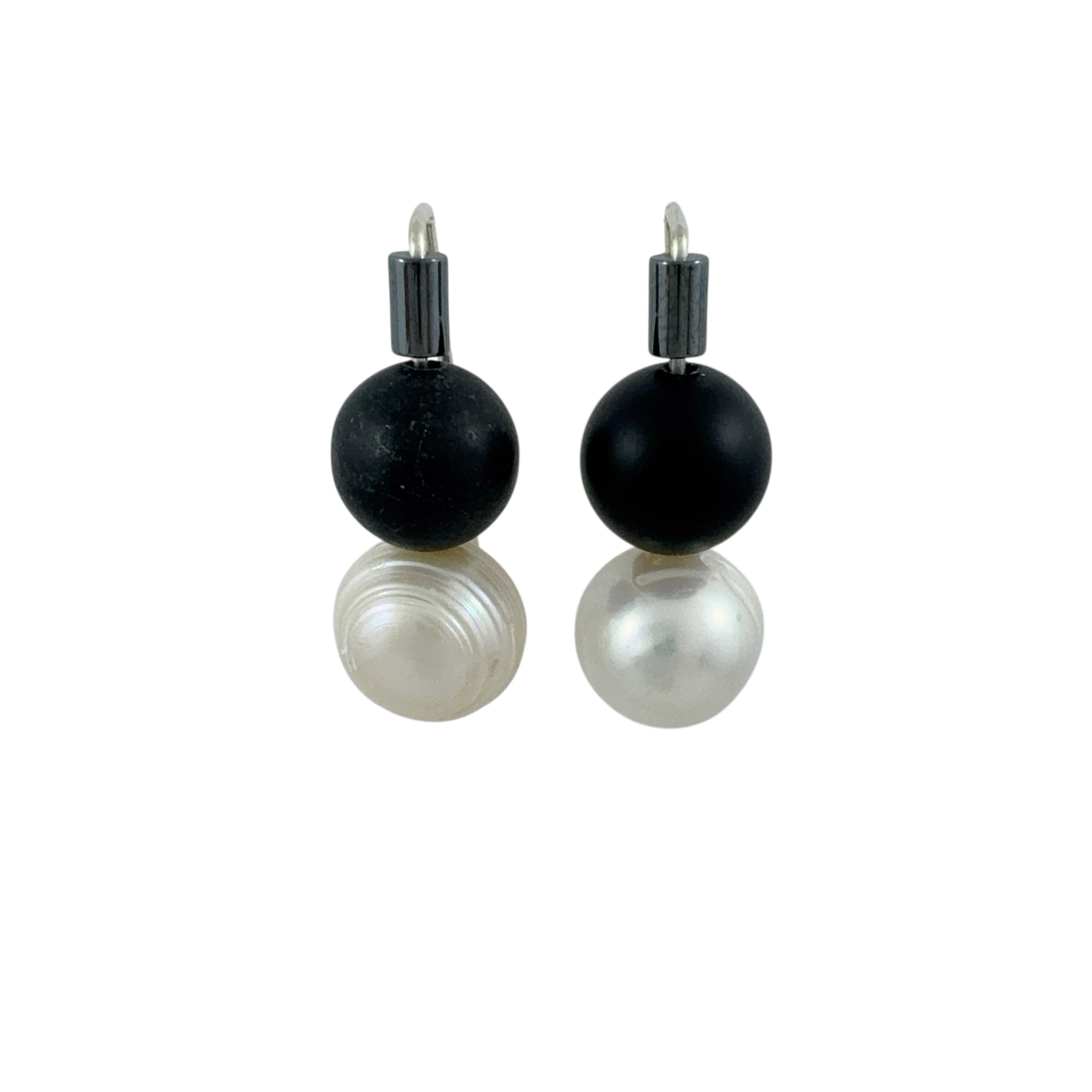 Onyx and Pearl Earrings - Ari Athans