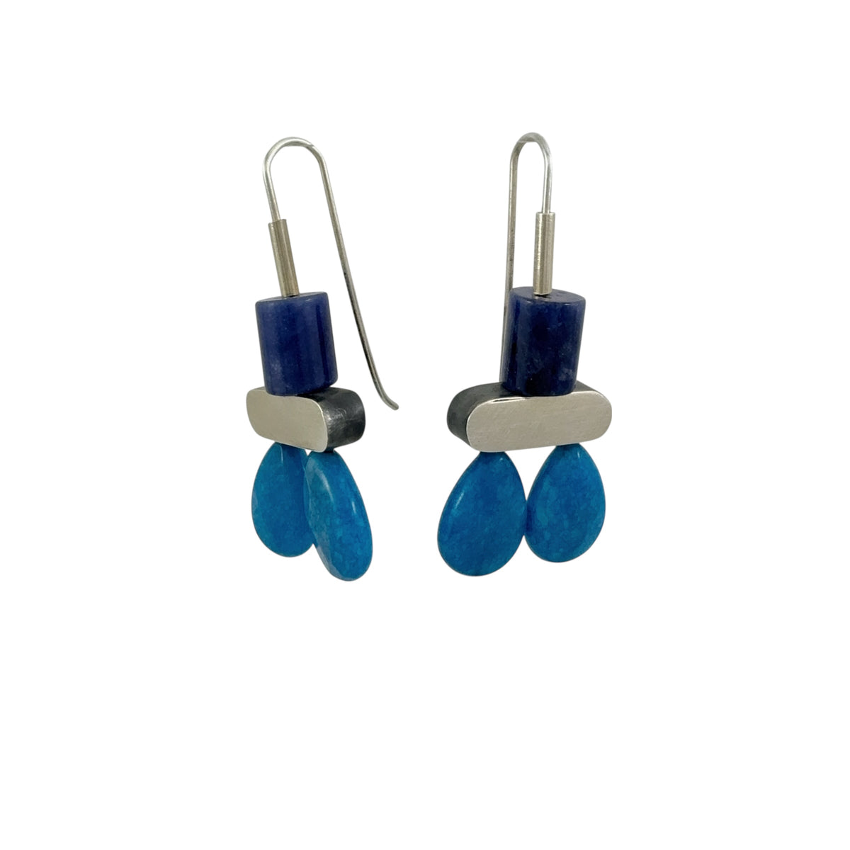 Blue Chalcedony & Dumotierite Earrings - Ari Athans