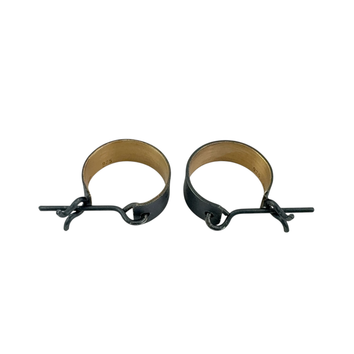 Gold & Black Square Hoop Small - Kaoru Rogers