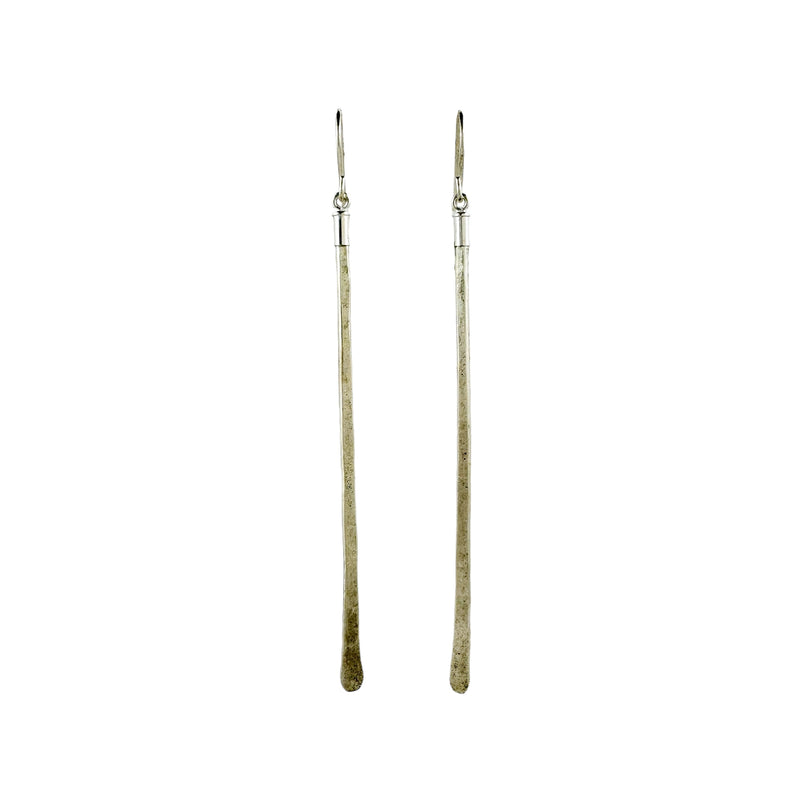 Silver Rain Earrings Long - Jane Hodgetts