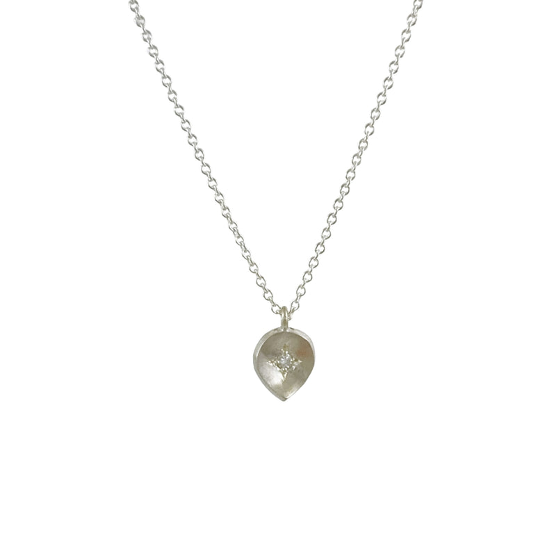 Picked Petal Diamond & Silver Necklace - Leah Abercrombie