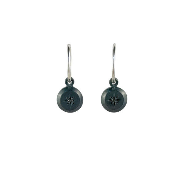 Coin Black Diamond Charm Earrings - Emma Jane Donald