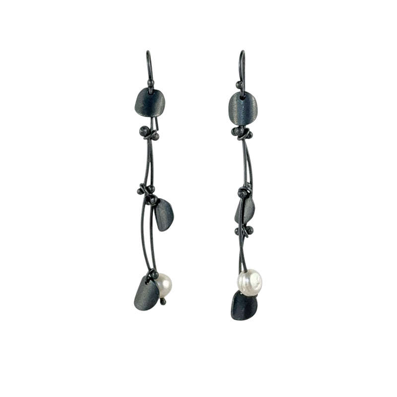 Dark Pearly Twig Earrings - Cynthia Nge