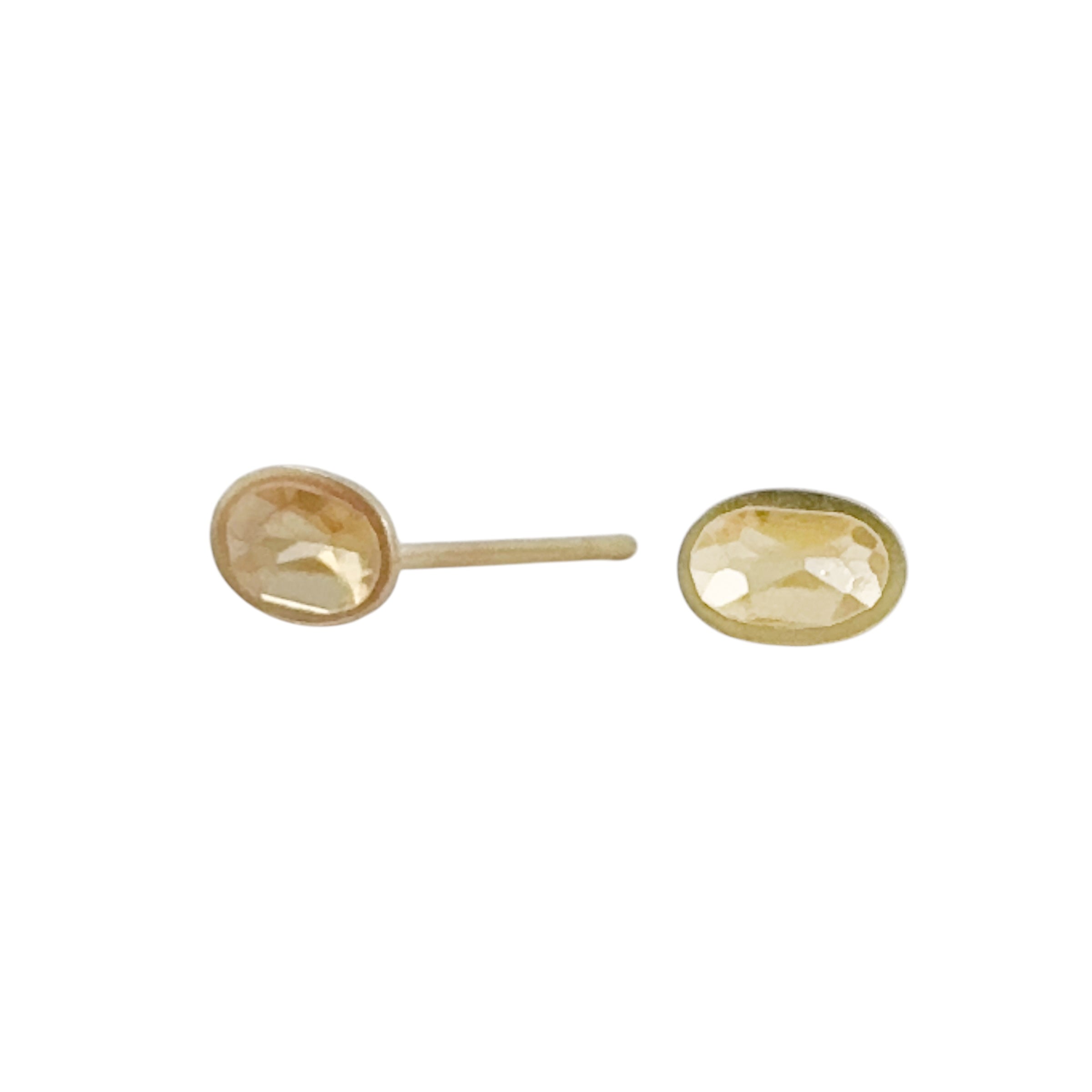 Oval Impression Gold Studs - Louise Fischer