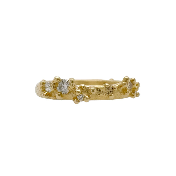 Half Round Band with Diamonds and Granules - Ruth Tomlinson