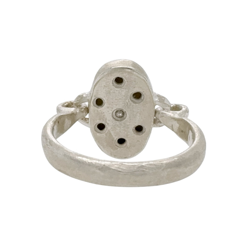 Silver Signet Ring with Diamond - Atelier Narce