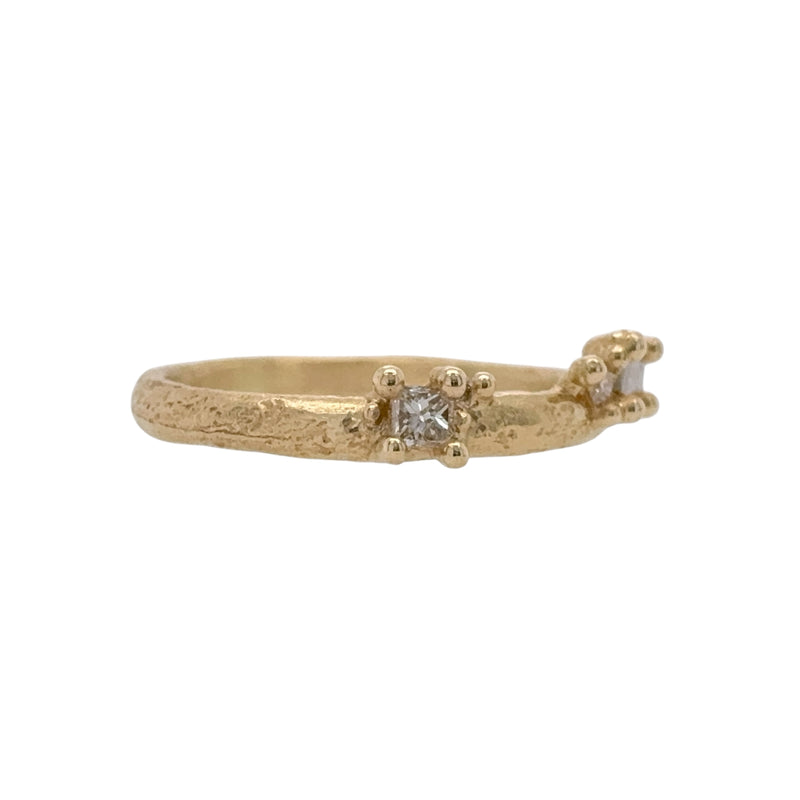 Half Round Band with Mixed-Cut Diamonds and Granules - Ruth Tomlinson