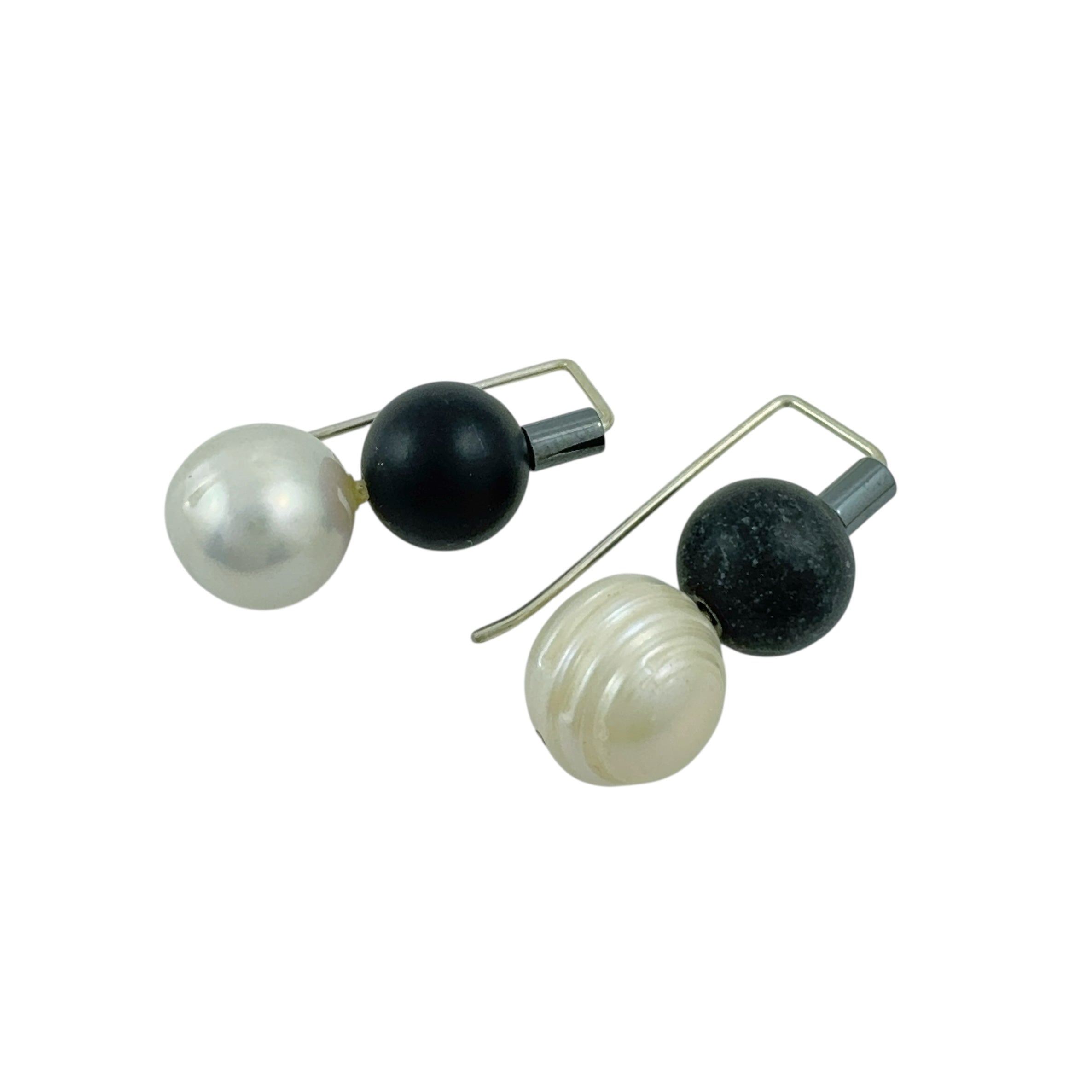 Onyx and Pearl Earrings - Ari Athans
