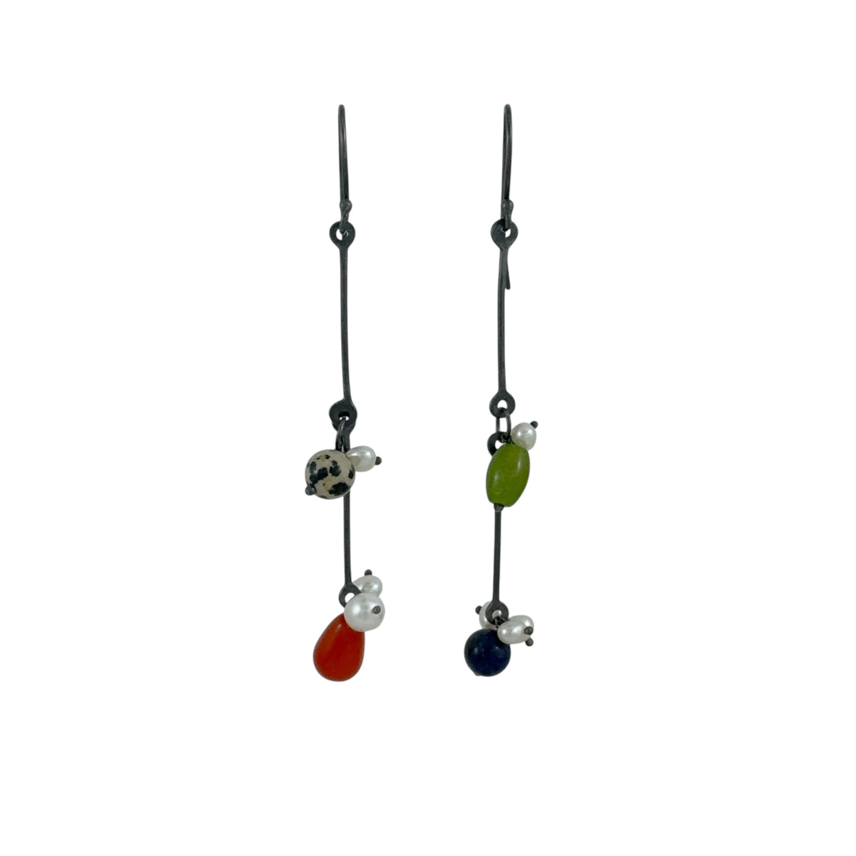 Sen Tsugi Tsugi Pearl & Gemstone Earrings - Kaoru Rogers