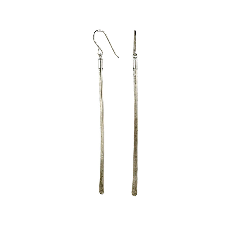 Silver Rain Earrings Long - Jane Hodgetts