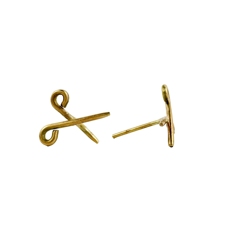 Heroine's Gold Scissor Studs - Romy Mittelman