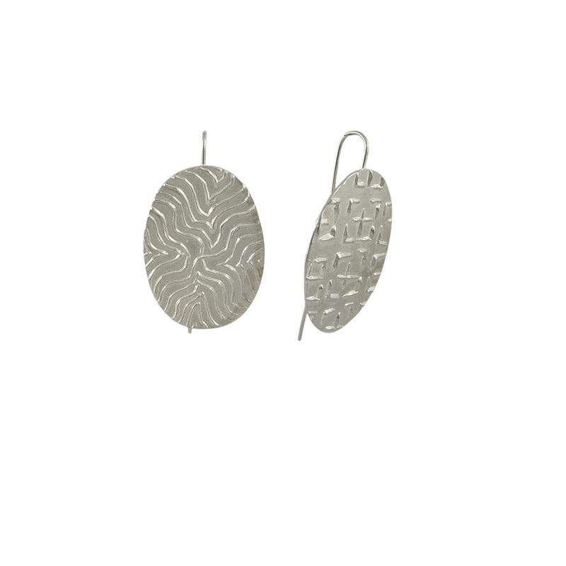 Cross Wave Plate Earrings - Anna Vlahos EXHIBITION