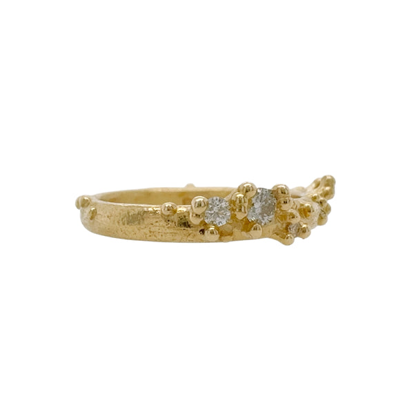 Half Round Band with Diamonds and Granules - Ruth Tomlinson