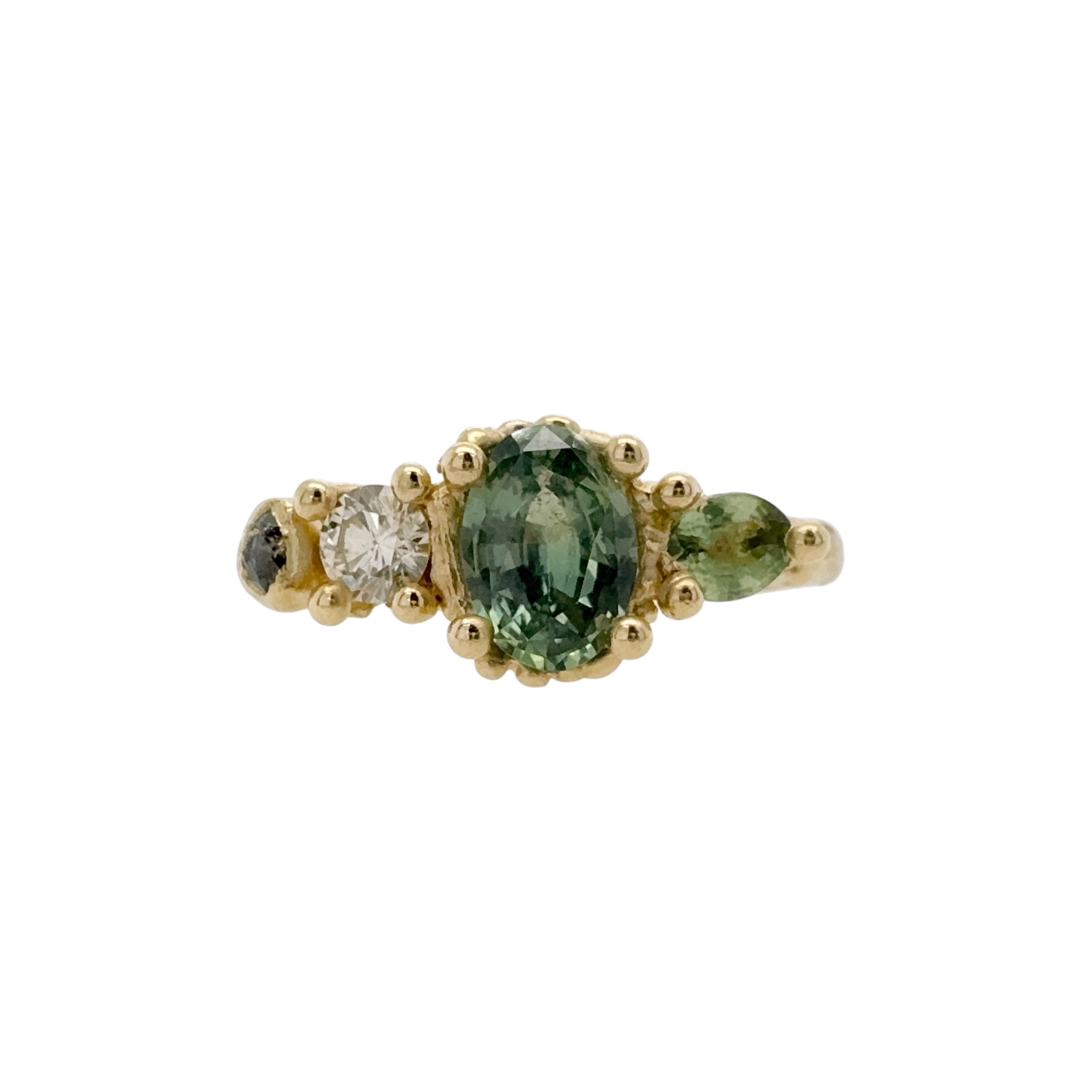 Four Stone Sapphire Ring with Granules - Ruth Tomlinson