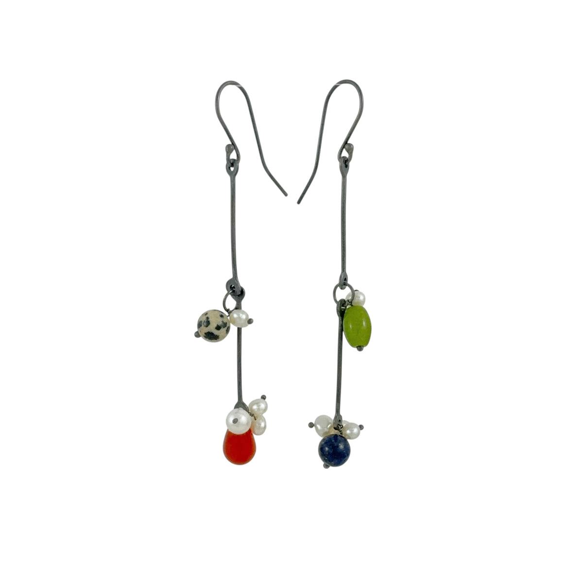 Sen Tsugi Tsugi Pearl & Gemstone Earrings - Kaoru Rogers