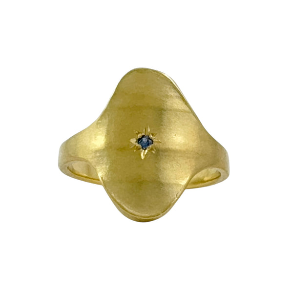 Gold & Sapphire Signet Ring - Nina Baker