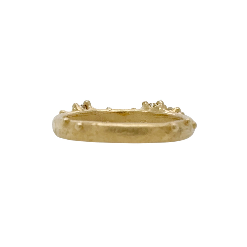 Half Round Band with Diamonds and Granules - Ruth Tomlinson