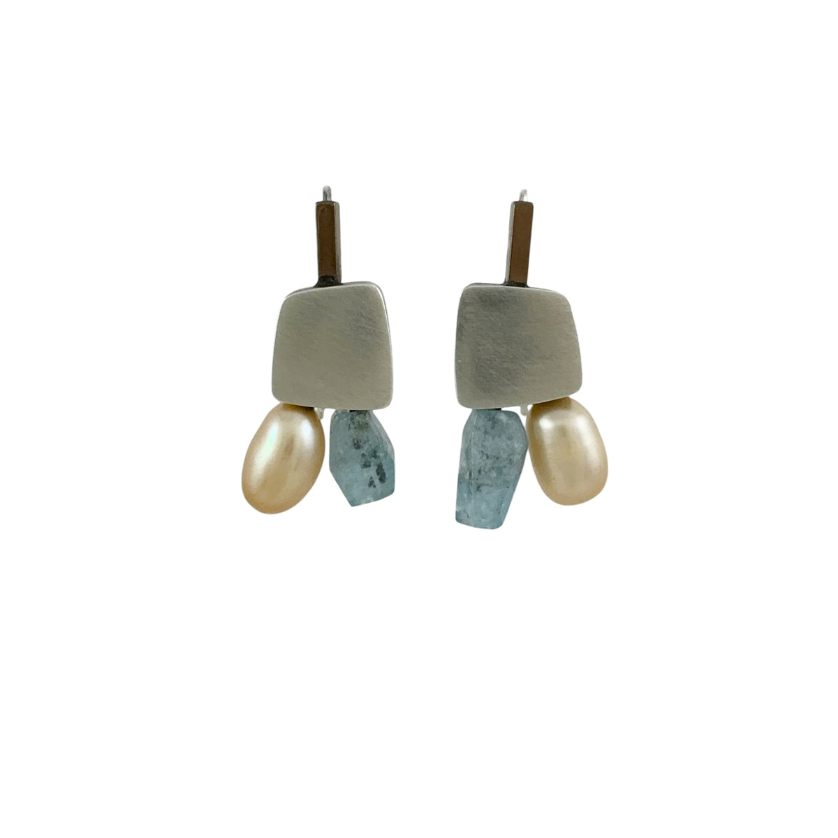 Aquamarine & Pearl Earrings - Ari Athans