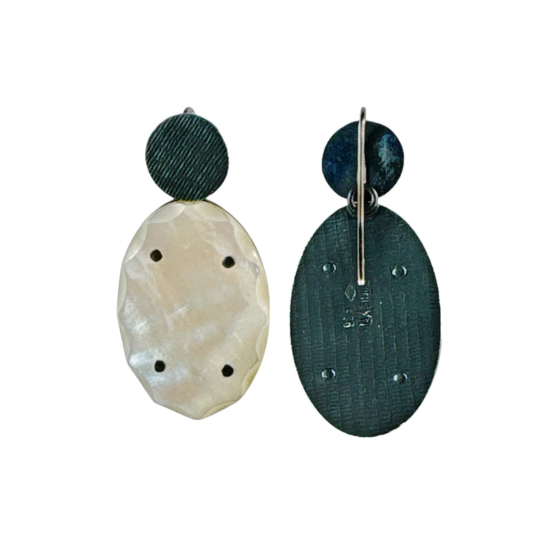 Oval Keepsake Mother of Pearl Small Earrings - Cynthia Nge