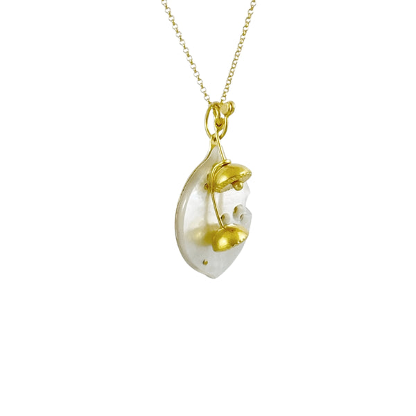 Golden Pohutukawa Mother of Pearl Necklace - Cynthia Nge