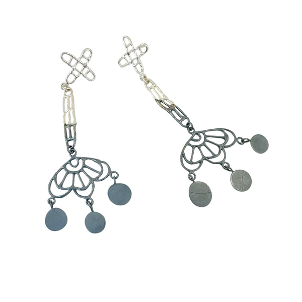 Fennel Earrings Oxidised - Anna Vlahos EXHIBITION