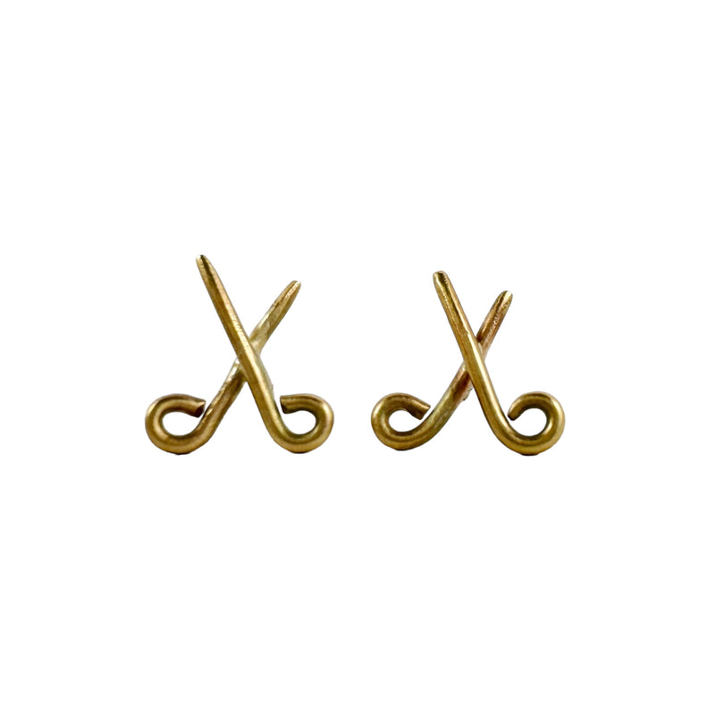 Heroine's Gold Scissor Studs - Romy Mittelman