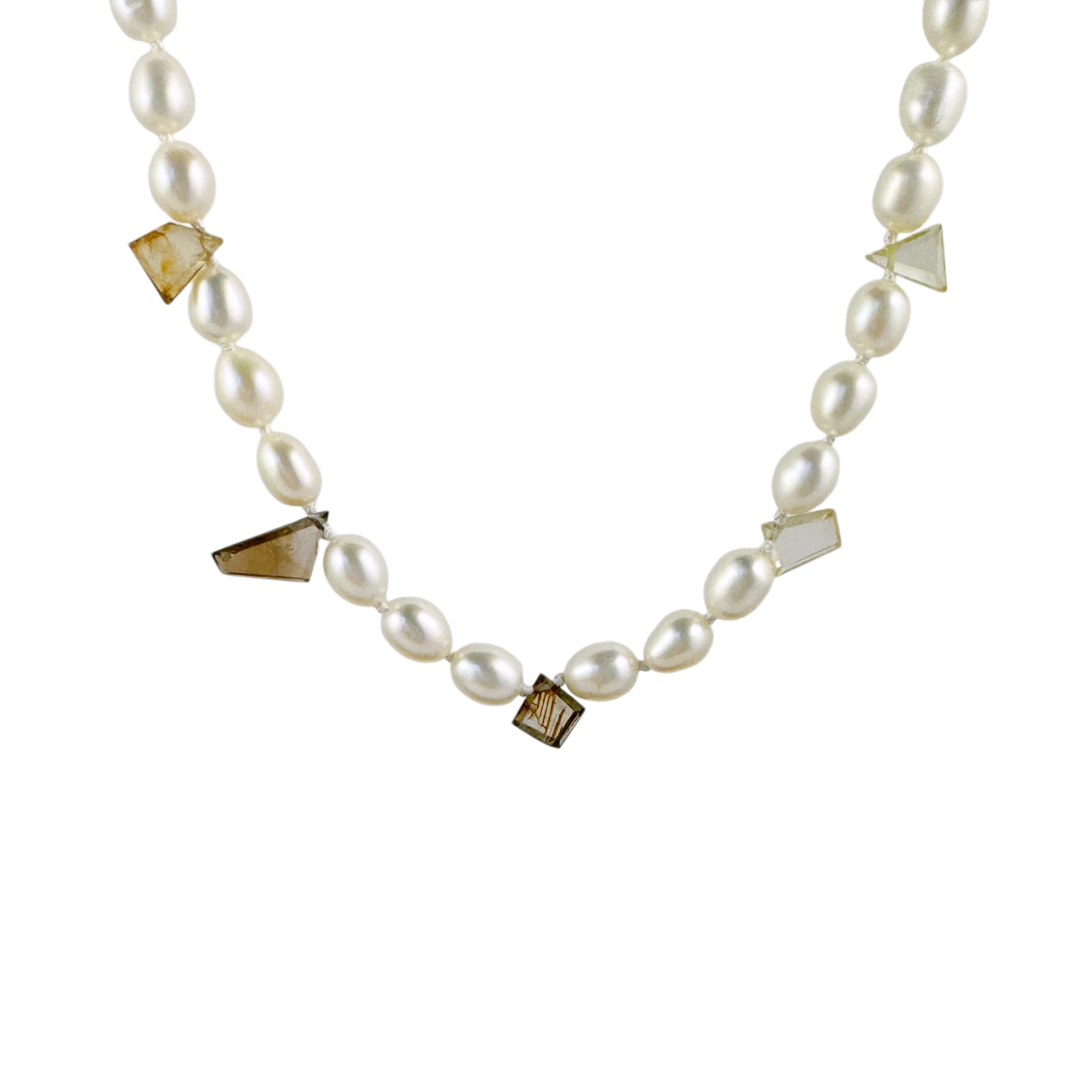 Maru Rice Pearl & Quartz Necklace - Kaoru Rogers