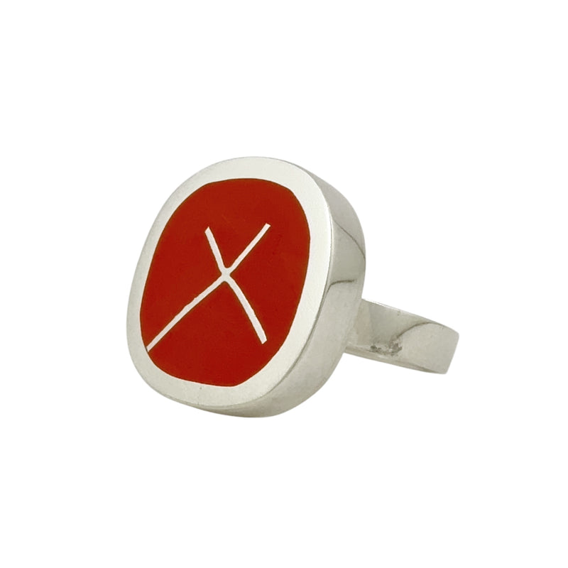 Orange X Ring - Christine Battocchio