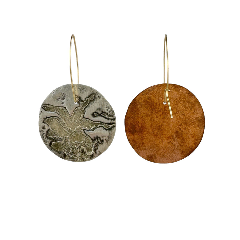 Bi-metal Disc Earrings - Jane Hodgetts