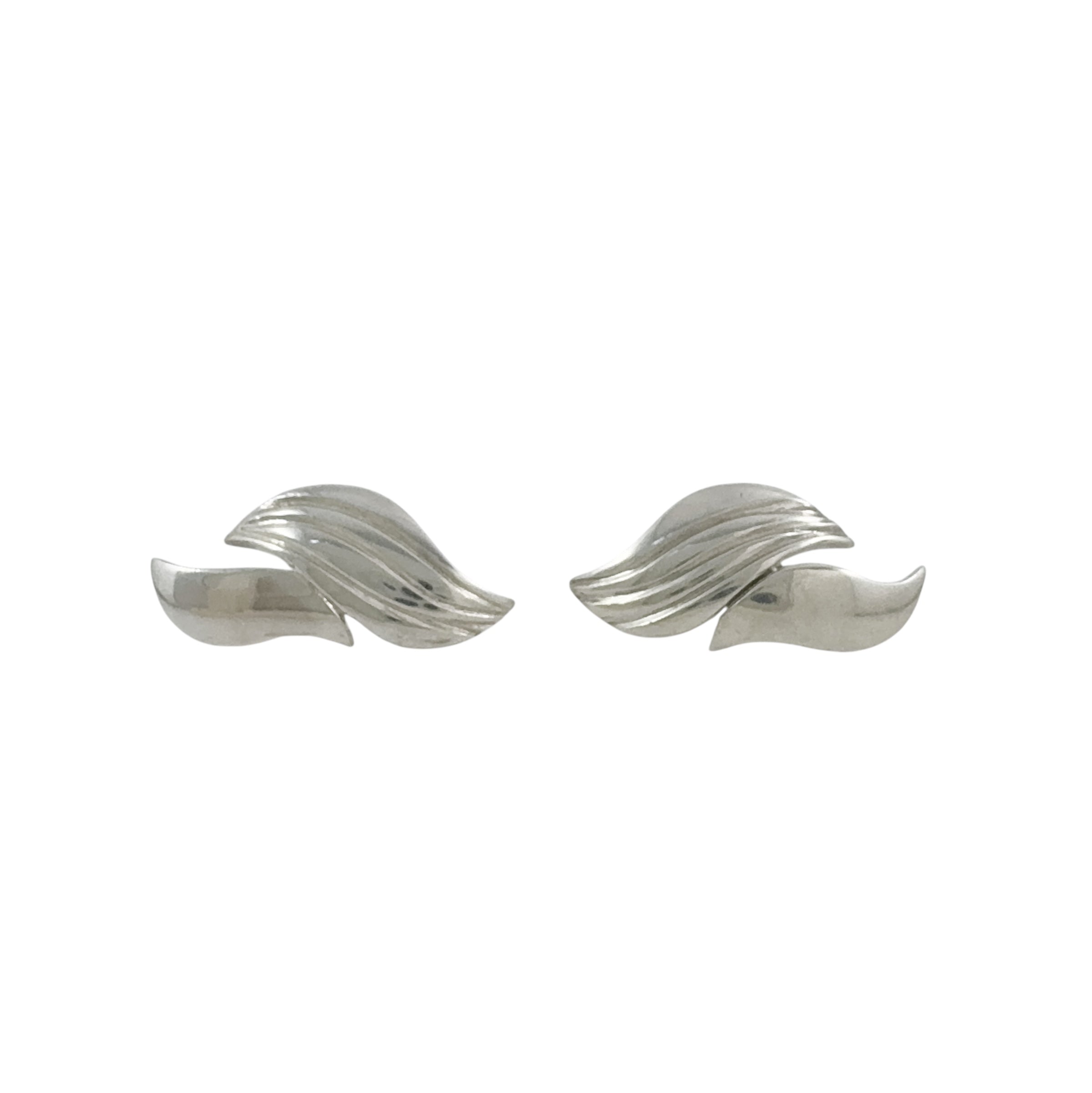 Double Wave Studs - Catherine White