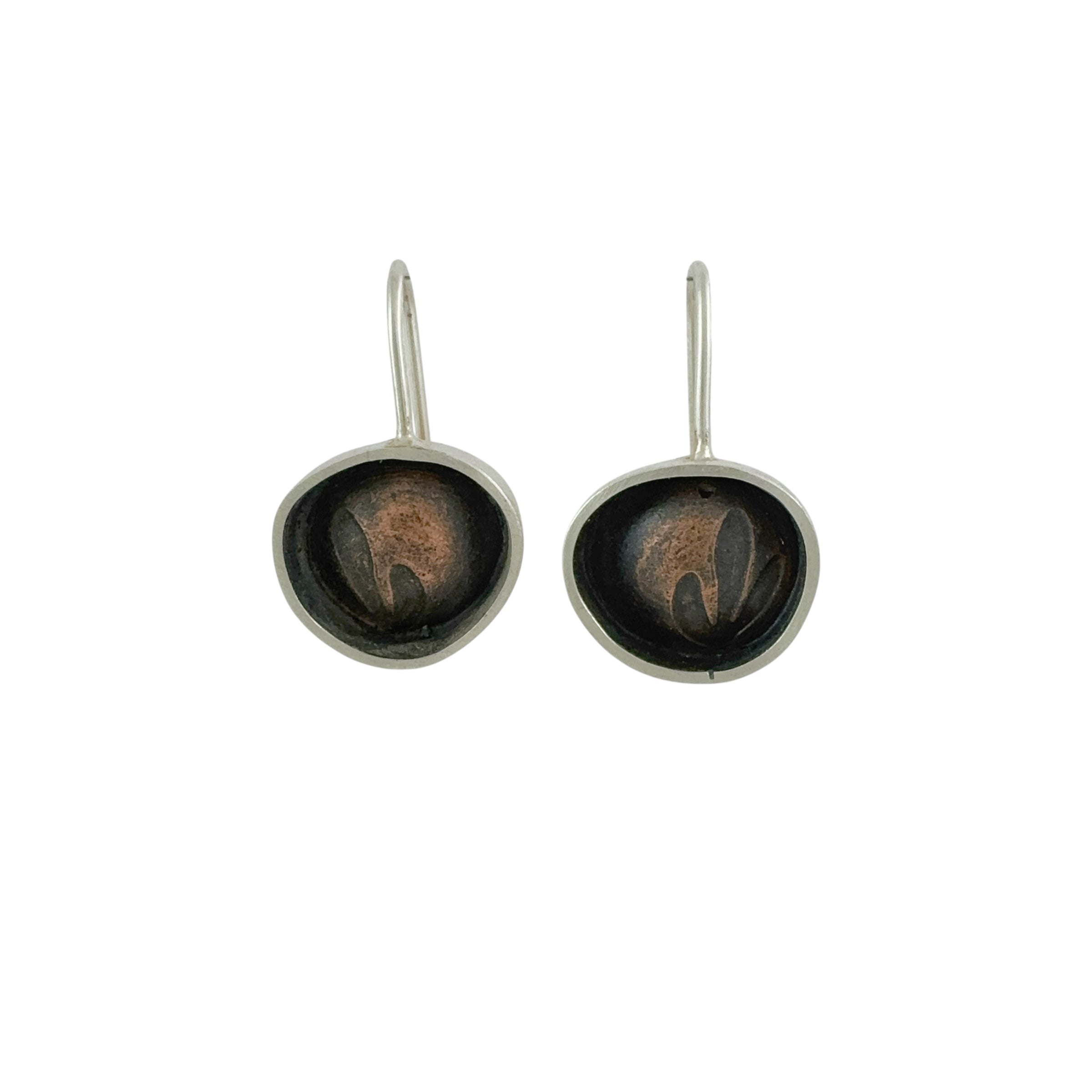 Etched Copper Earrings Small - Christine Battocchio