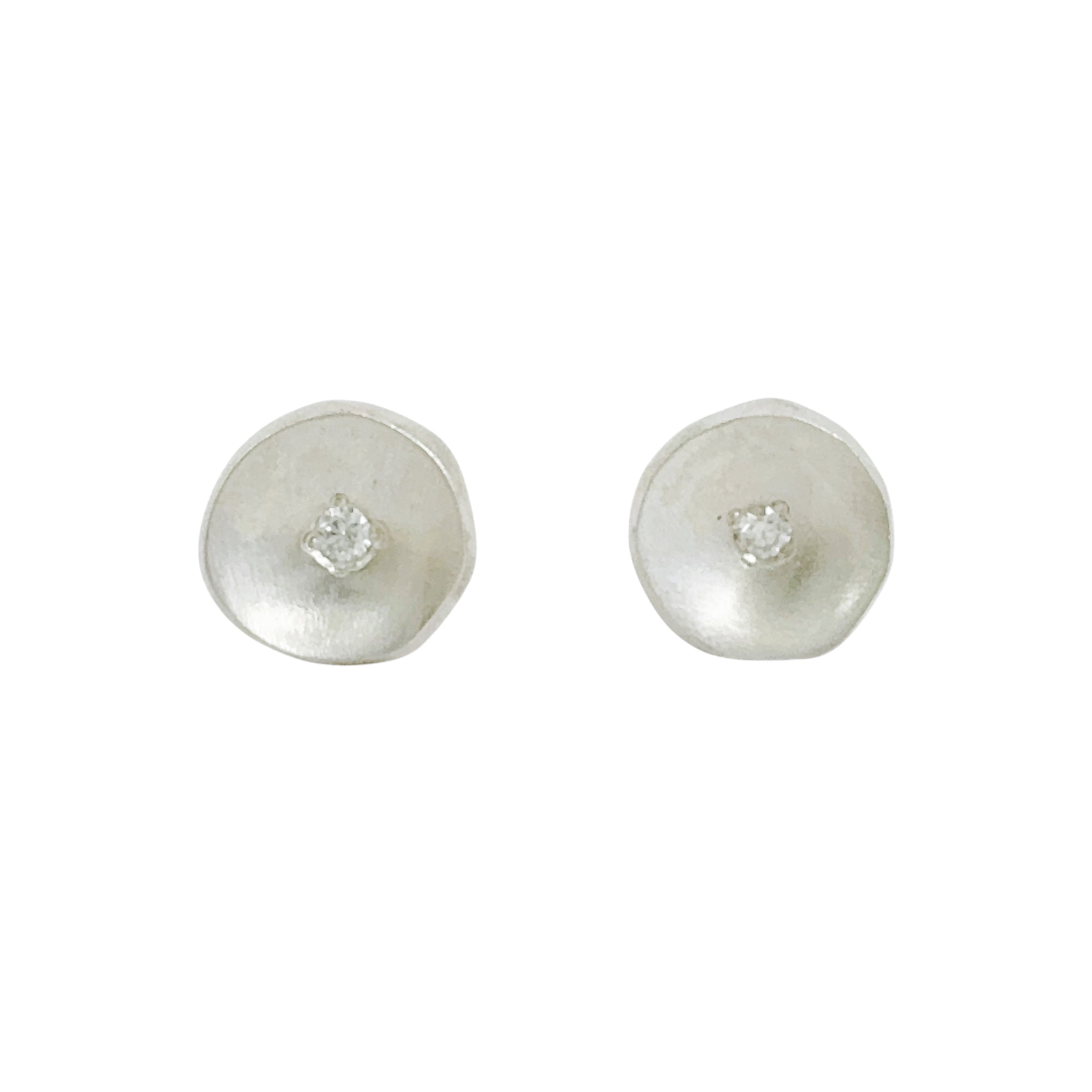 Solis Diamond and Silver Studs - Leah Abercrombie
