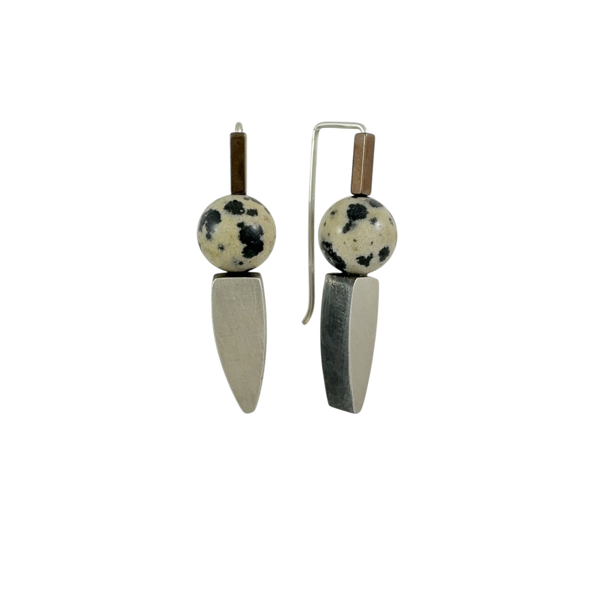 Spotted Jasper Spear Drop Earrings - Ari Athans