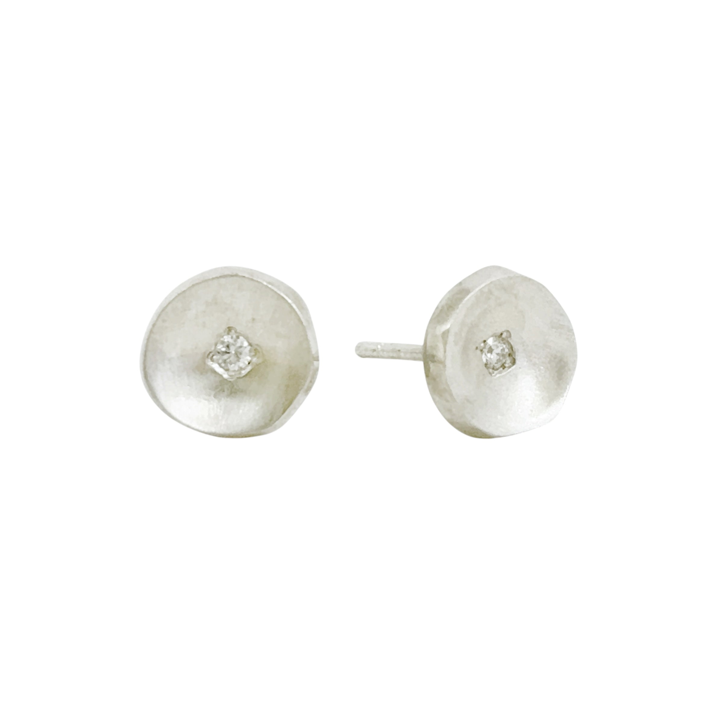 Solis Diamond and Silver Studs - Leah Abercrombie